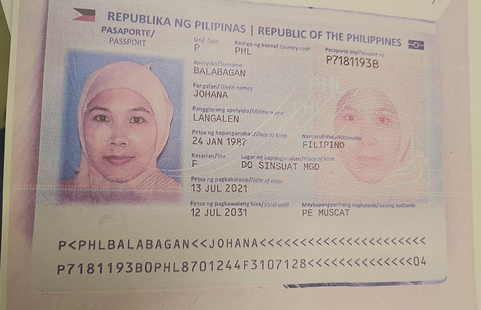 JOHANA LANGALEN BALABAGAN